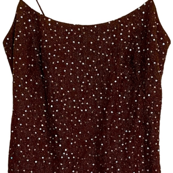 Nicole Miller Collection. Cocktail Dress Chocolate Brown Embellished Size Medium - Picture 2 of 6